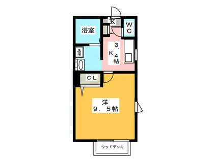 マハロハ湘南(1K/1階)の間取り写真