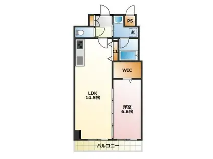 エステルコート(1LDK/3階)の間取り写真