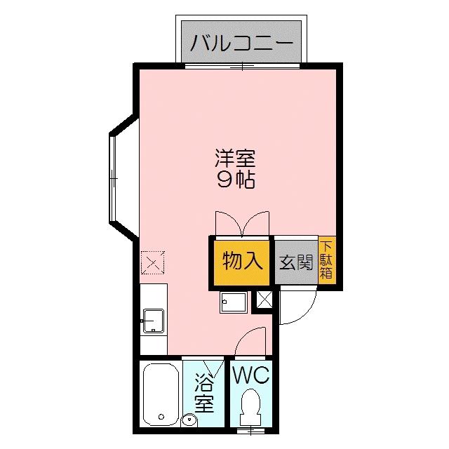 ハイツレフィード(ワンルーム/1階)の間取り写真