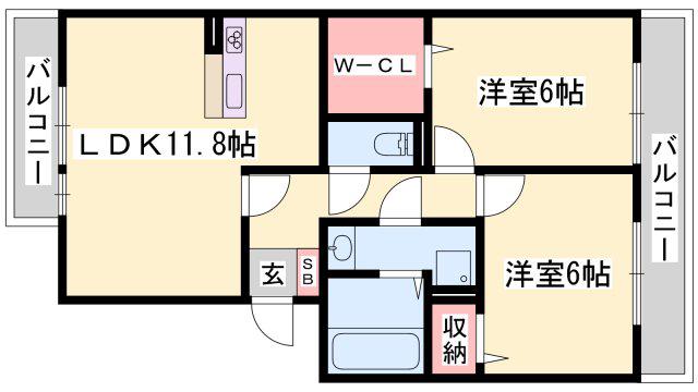 プリンシプルIII(2LDK/3階)の間取り写真