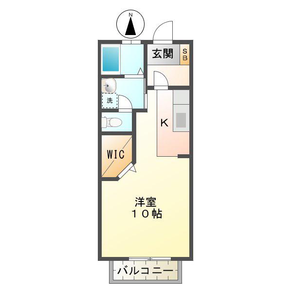 プリマクラッセ(1K/1階)の間取り写真
