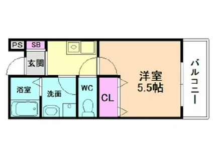 REGALO野里III番館(1K/3階)の間取り写真