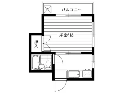 BELLWOOD(1K/4階)の間取り写真