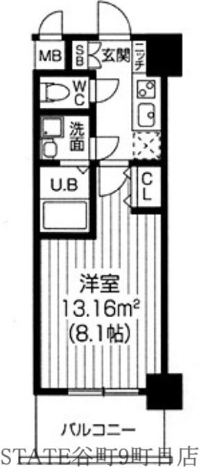 S-RESIDENCE緑橋SERIO(1K/8階)の間取り写真