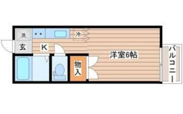 ファインハイツ川内(1K/2階)の間取り写真