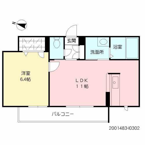 ヴィルヌーブ諏訪野I(1LDK/3階)の間取り写真