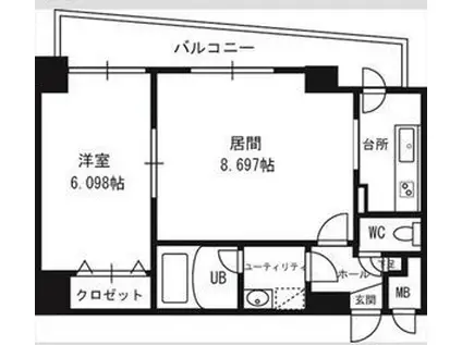 フォレスト円山(1LDK/3階)の間取り写真