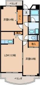クレールナデシコ(2LDK/1階)の間取り写真
