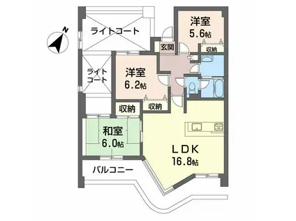 グランドメゾン戸坂中町(3LDK/4階)の間取り写真