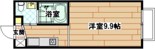 ニホコーポラスII(ワンルーム/2階)の間取り写真