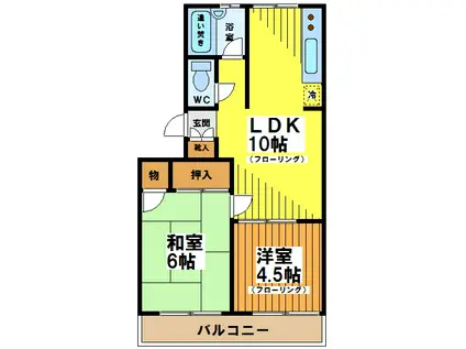 ブラウンハイツ(2LDK/2階)の間取り写真