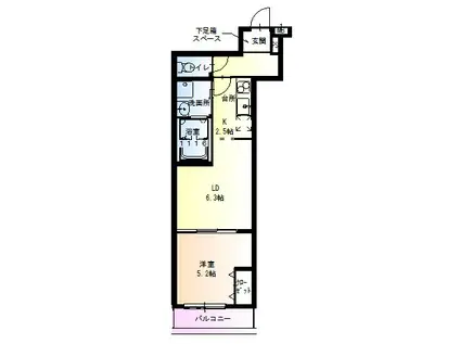 フジパレス遠里小野VI番館(1LDK/1階)の間取り写真