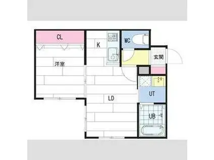リデーレ北大前(1LDK/5階)の間取り写真