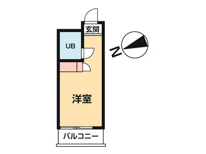 ハイシティー二子玉川(ワンルーム/1階)の間取り写真