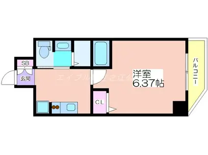 グランパシフィック聖天坂(1K/4階)の間取り写真