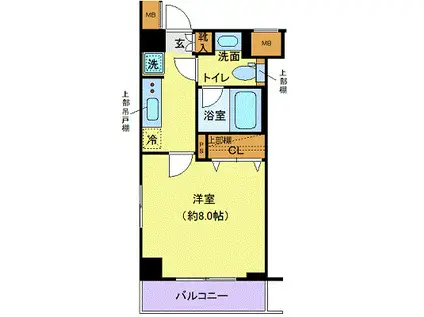 クレヴィスタ西馬込(1K/2階)の間取り写真