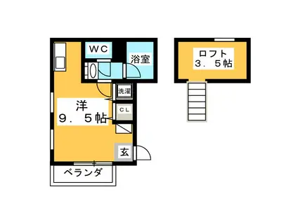 HAPPY HOUSE(ワンルーム/2階)の間取り写真