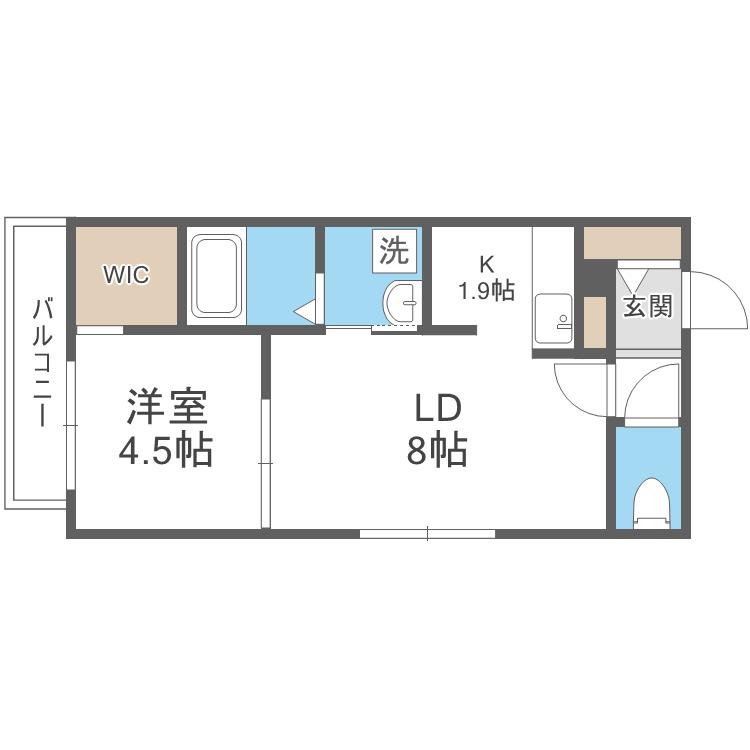 HALULET(1LDK/2階)の間取り写真