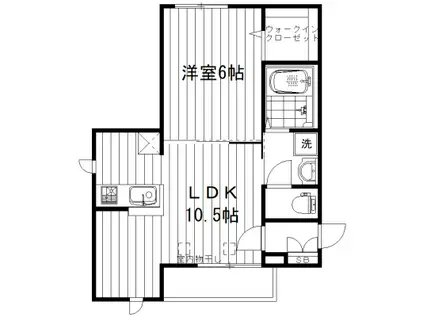 ヴィラプレジール(1LDK/1階)の間取り写真