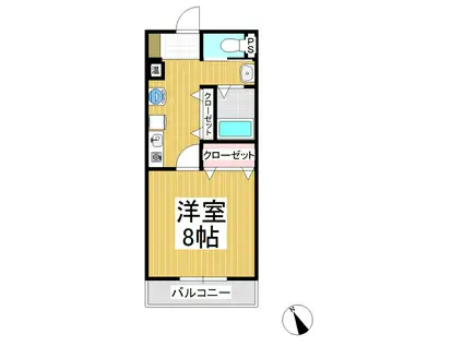 プレスティージュIII号館(1K/2階)の間取り写真