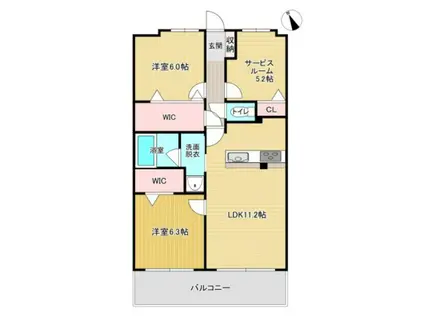 ペルシュ城山 503(2SLDK/5階)の間取り写真