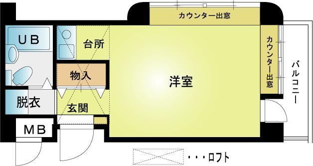 宝殿ヤングパレス(ワンルーム/2階)の間取り写真