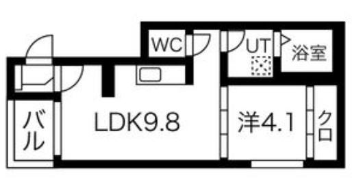 ハーモニーテラス千代田(1LDK/3階)の間取り写真