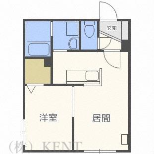 クーデクール北円山(1LDK/4階)の間取り写真