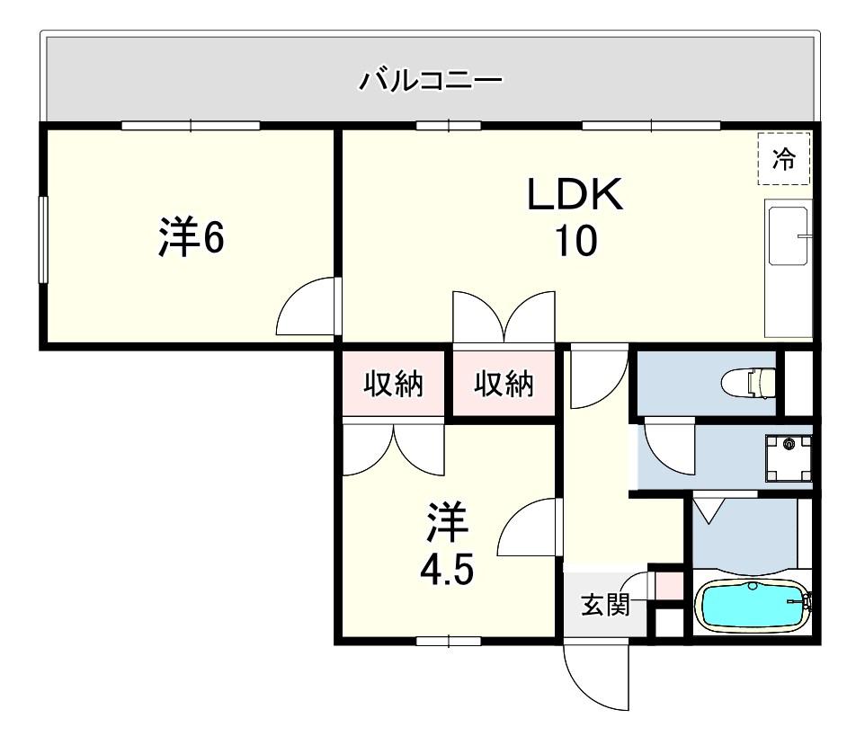 ダイコーポ西藤江(2LDK/1階)の間取り写真