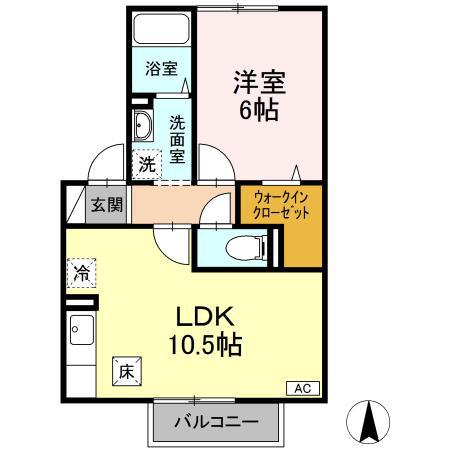 レピィナードI(1LDK/1階)の間取り写真