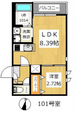 G-SMART小林(1LDK/1階)の間取り写真