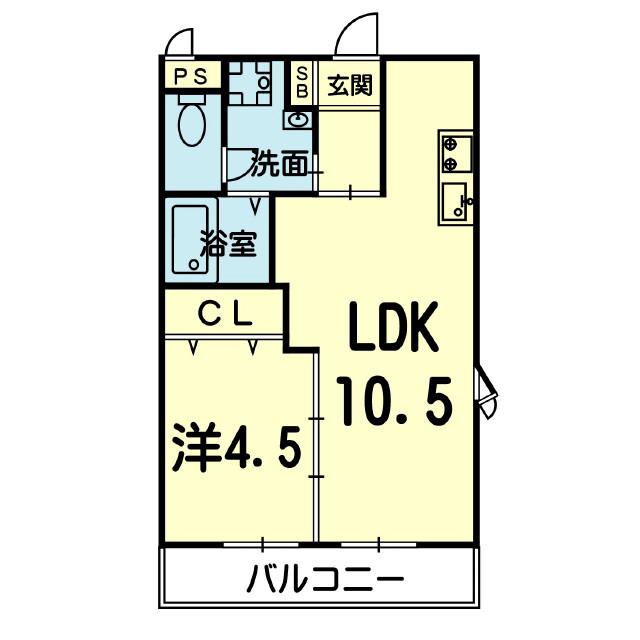 アーバン光の森(1LDK/3階)の間取り写真