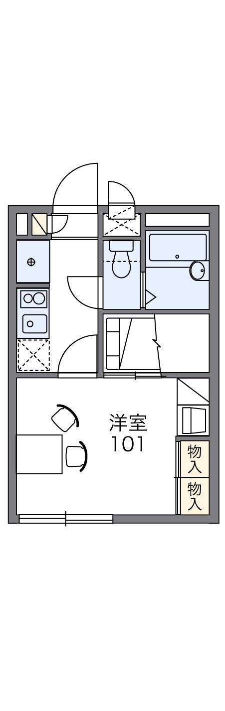 JR川越線 的場駅 徒歩4分 2階建 築22年(1K/2階)の間取り写真