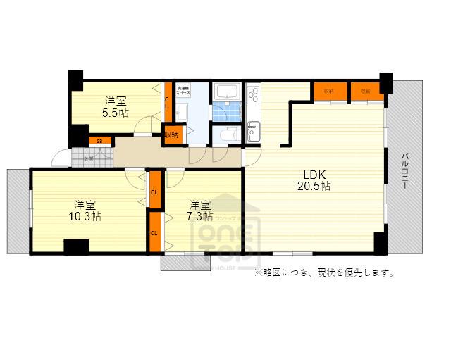 千里中央パークヒルズG棟(3LDK/9階)の間取り写真