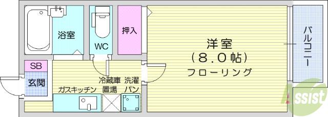 NOBLEPARK(1K/1階)の間取り写真