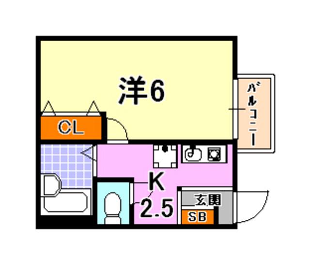 サンセールTM(1K/3階)の間取り写真