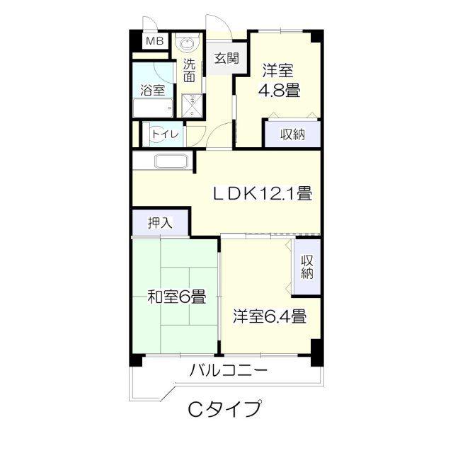 ヴィューステージ森(3LDK/4階)の間取り写真