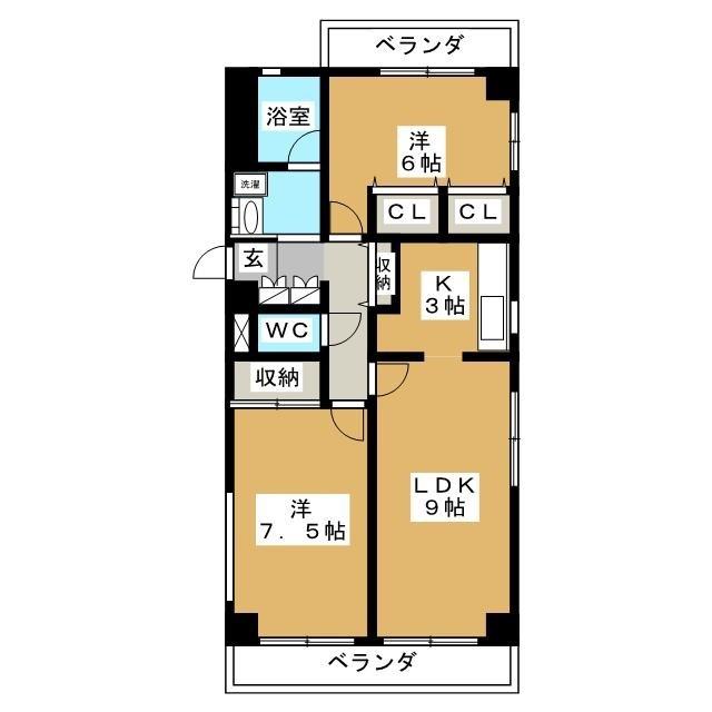 リーブ中野(2LDK/2階)の間取り写真