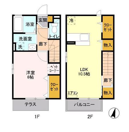 エクレール 久我山(1LDK/1階)の間取り写真