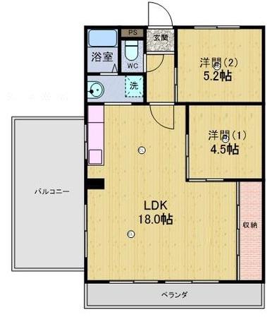 伊藤第2ビル(2LDK/5階)の間取り写真