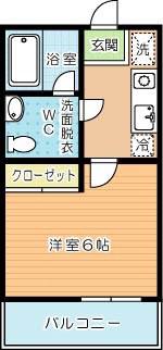 フェルト263(1K/1階)の間取り写真