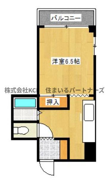 愛梨ビルII(1K/2階)の間取り写真