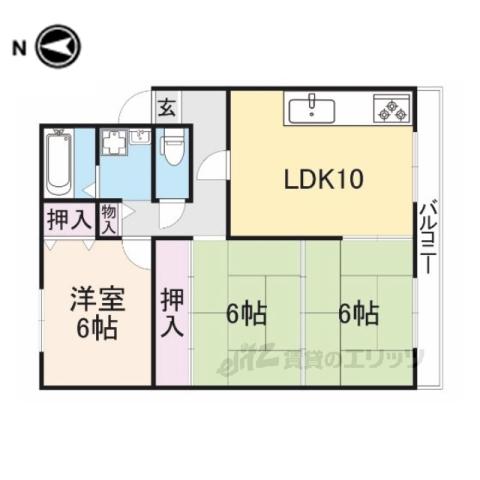 フクイマンション(3LDK/1階)の間取り写真