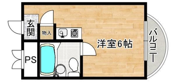 ラ・フェスタ牧野(ワンルーム/1階)の間取り写真