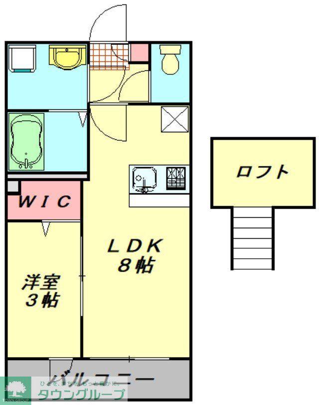 東大宮アパート(1LDK/3階)の間取り写真