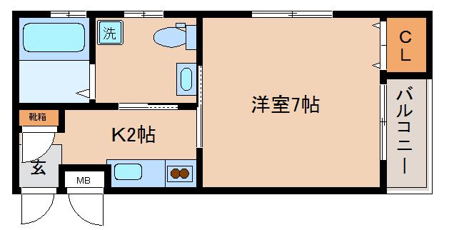 MIRAIE長田(1K/3階)の間取り写真
