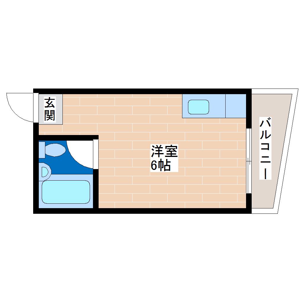 ビスタ加美(ワンルーム/4階)の間取り写真