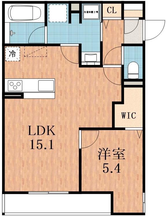 CLASHIST平野西ノース(1LDK/1階)の間取り写真