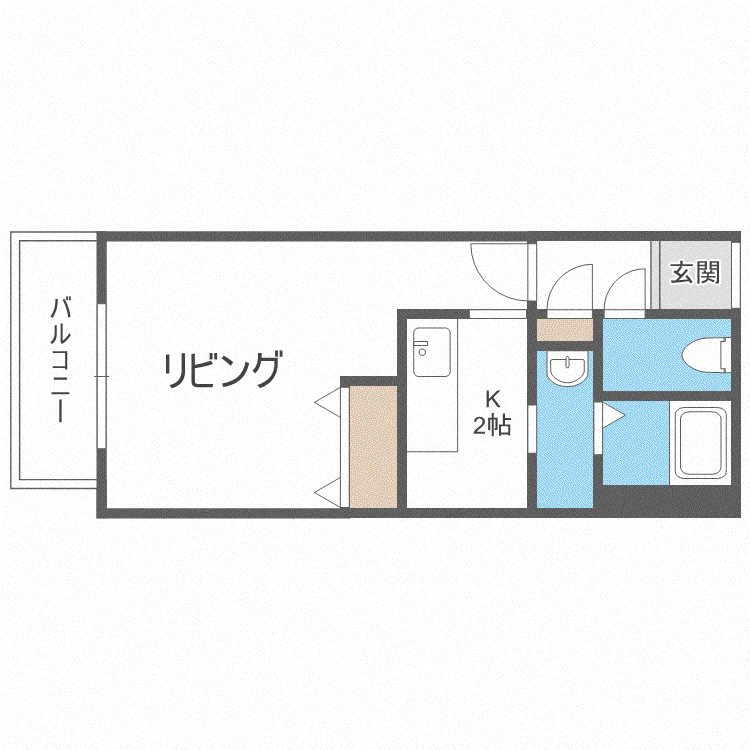 ラウルあいの里(1K/3階)の間取り写真