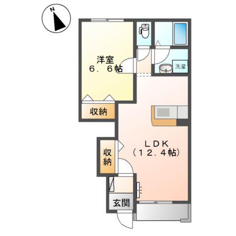 チアーズ ブルゴーニュ(1LDK/1階)の間取り写真